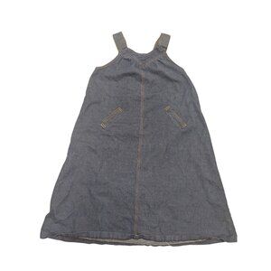What's in a Name Denim Dress M Blue Vintage Jean Sleeveless A-Line Pockets